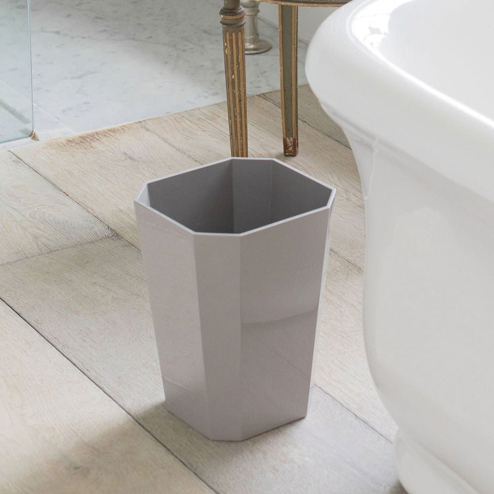 Octagonal Lacquer Bin – Chiffon Grey
