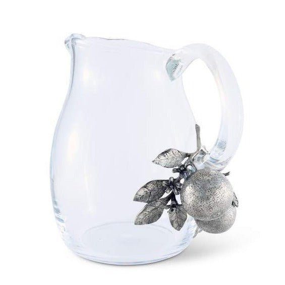 Orange Blooms Glass Pitcher
