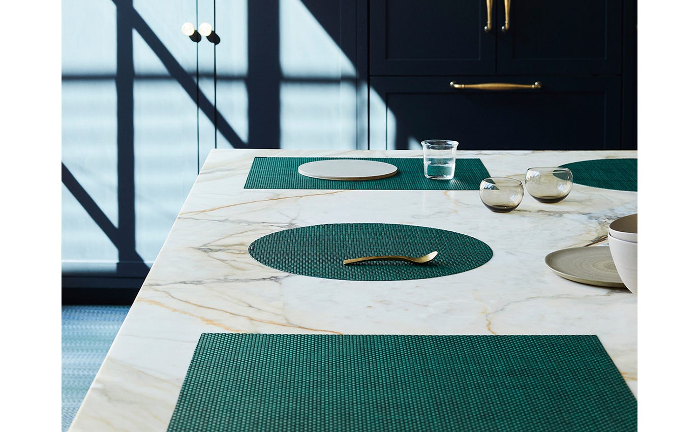 Rectangle Basketweave Table Mat - Pine