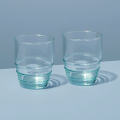 Premium Recycled Glass Rings Tumbler - Set of 2