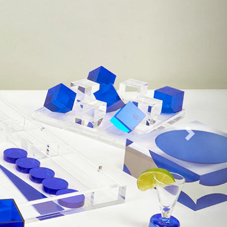 Tic Tac Toe Set - Blue/Clear Square
