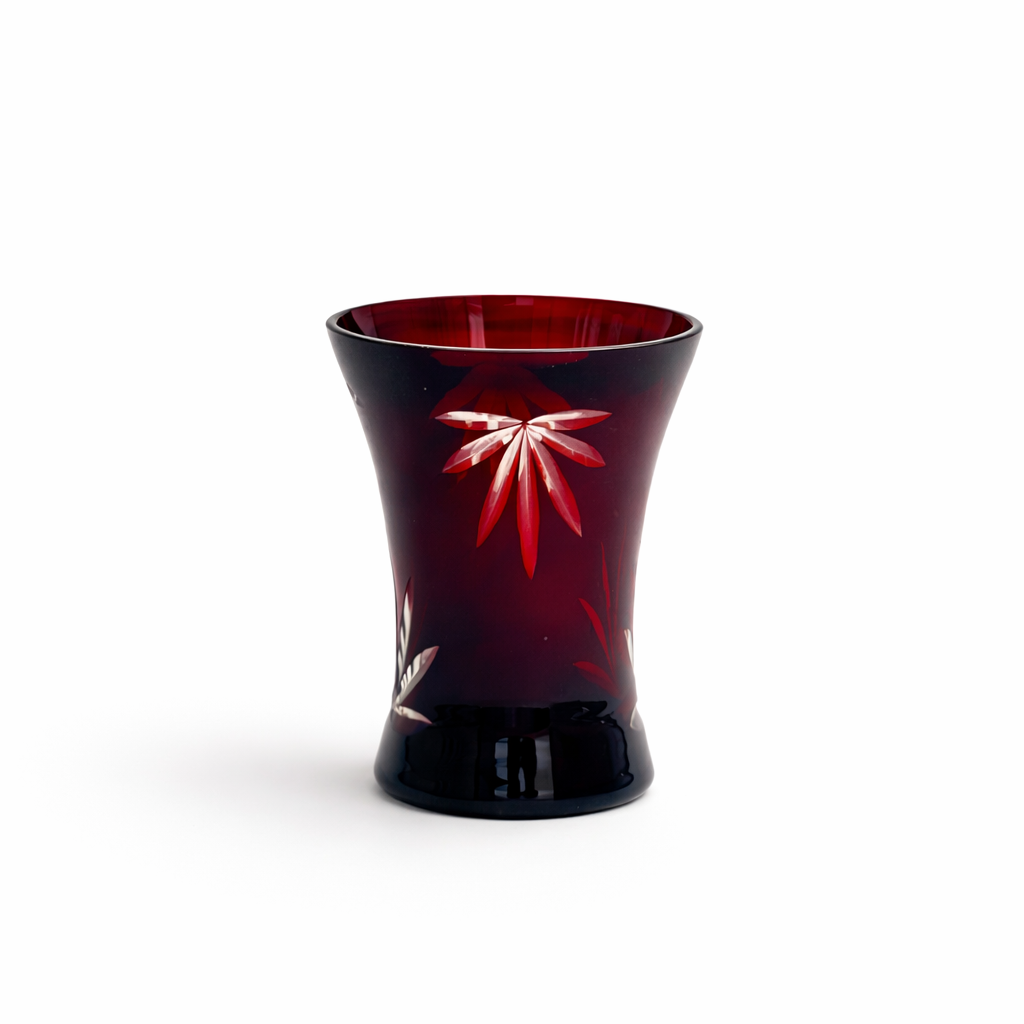 Vintage Ruby Red Small Carafe Vase, 4½" H