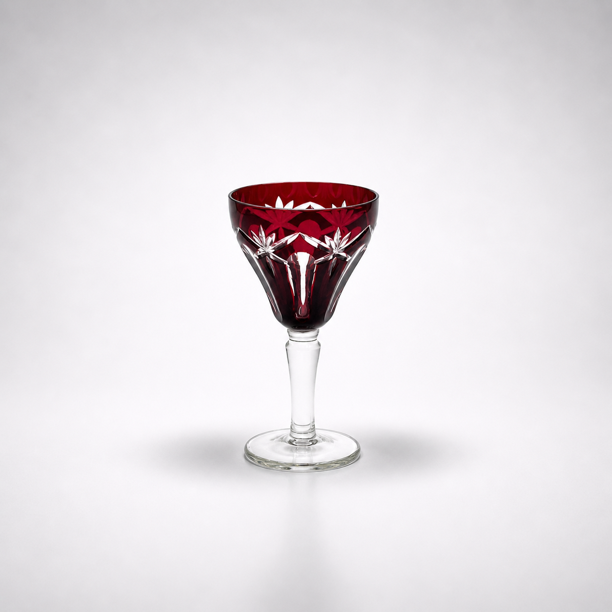 Vintage Ruby Red Petite Wine Glass, 4½" H