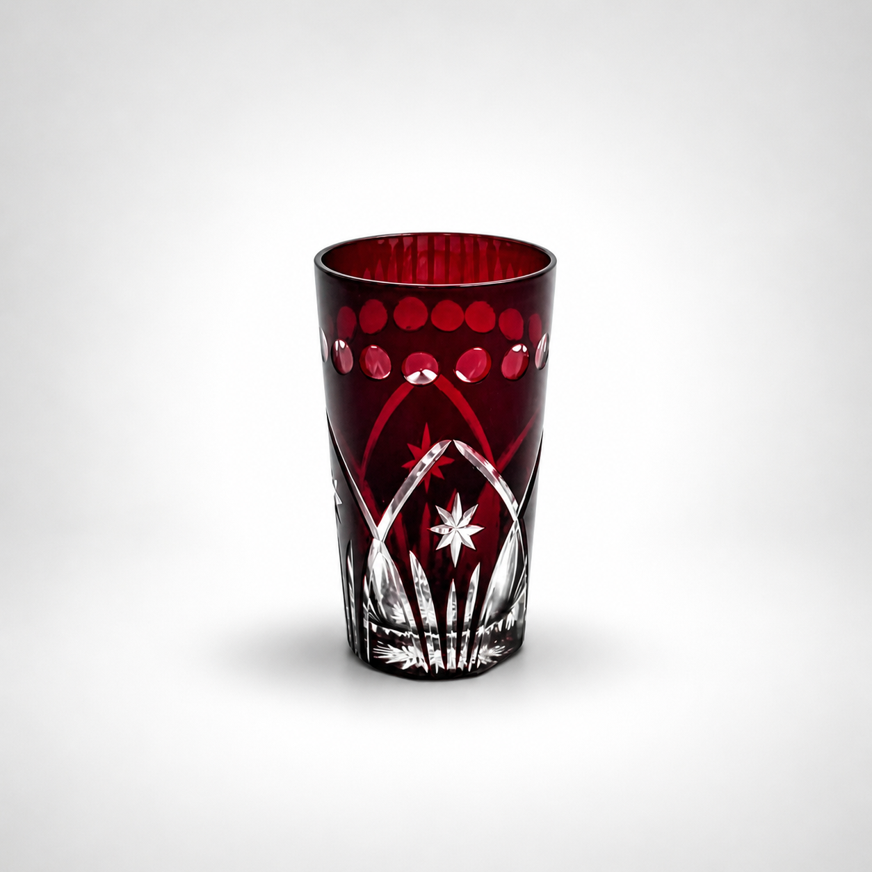 Vintage Deep Ruby Red Small Tumbler, 4½" H