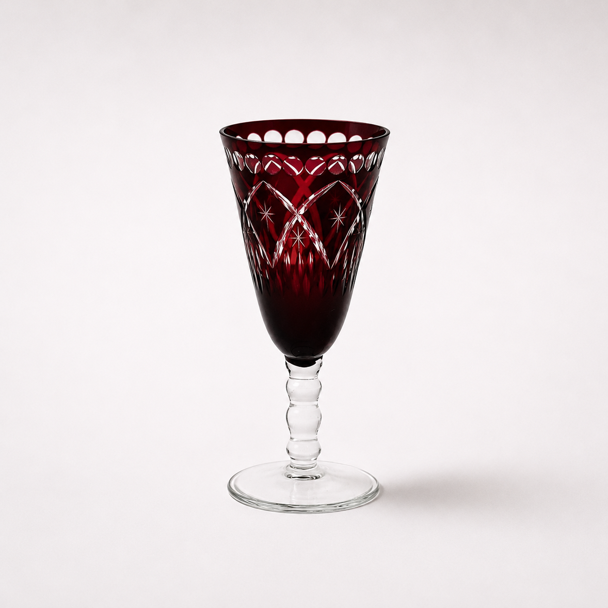 Vintage Ruby Red Petite Wine Glass, 5½" H