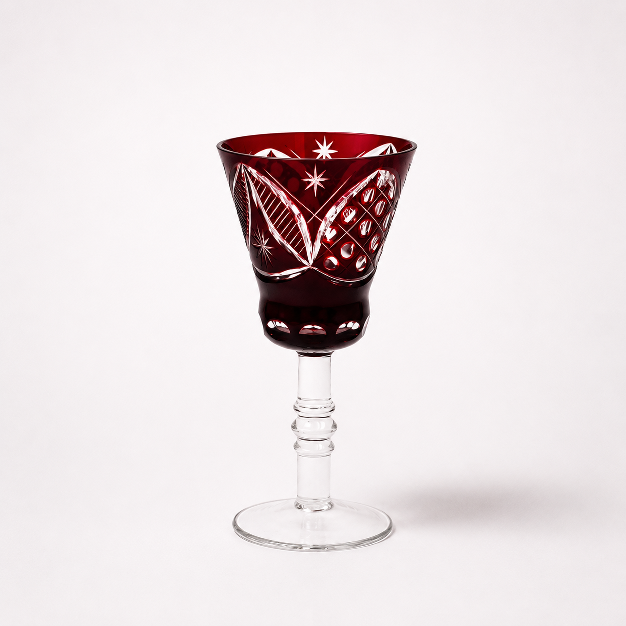 Vintage Ruby Red Petite Wine Glass, 5⅝" H