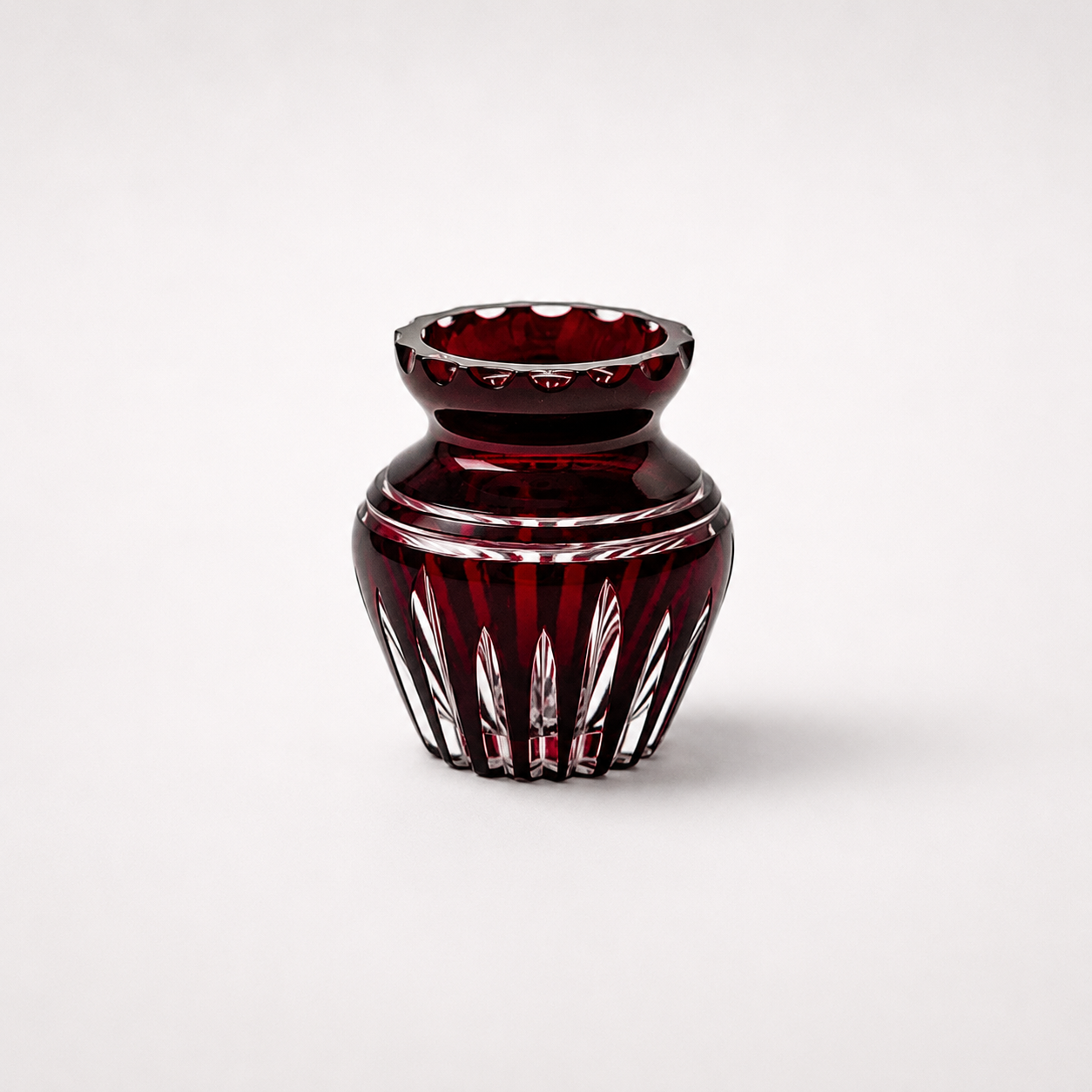 Vintage Ruby Red Vase, 3⅜" H