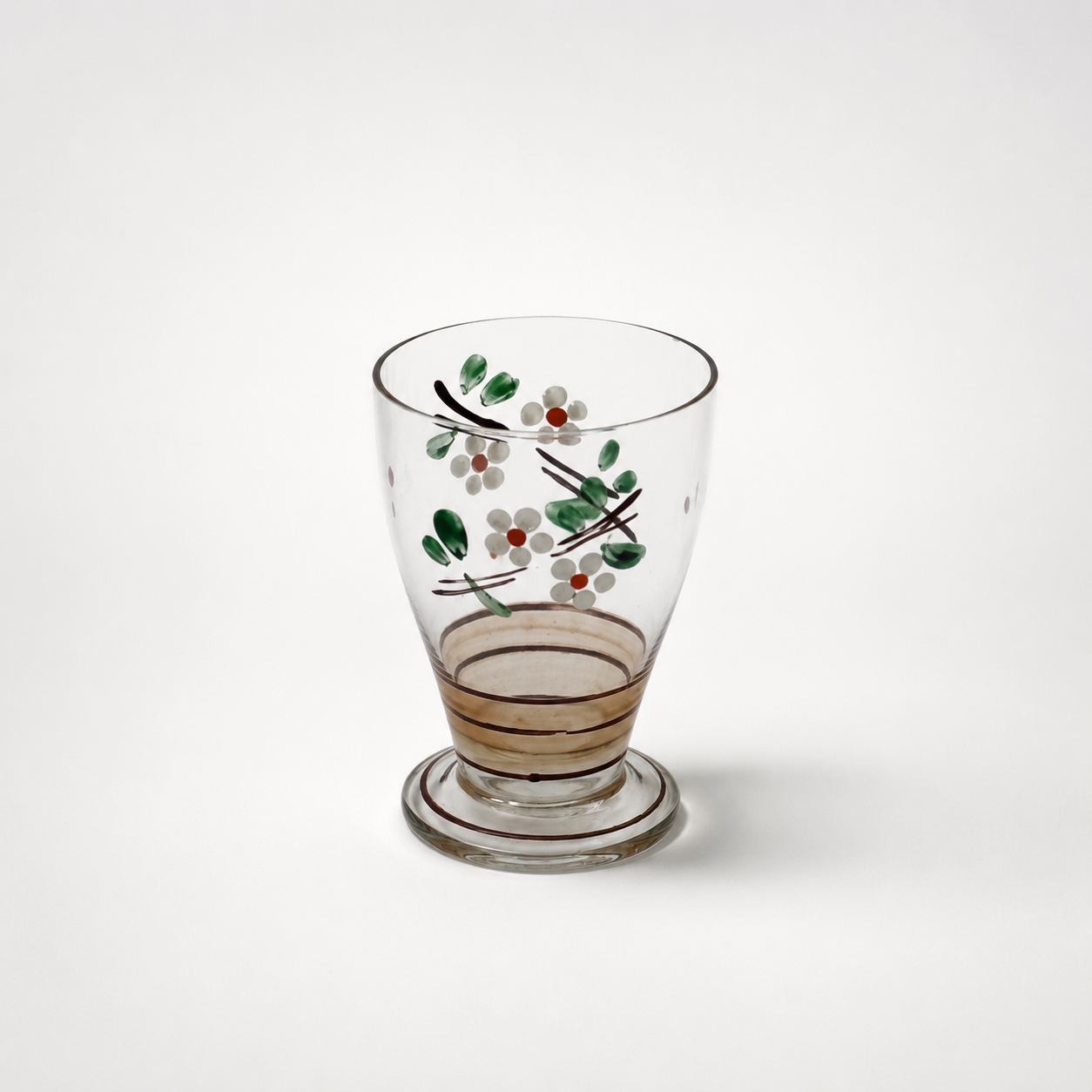 Vintage Floral Striped Small Tumbler, 3⅜" H