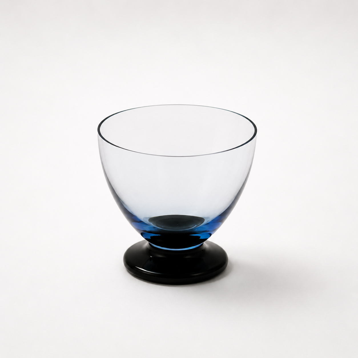 Vintage Clear and Blue Footed Cordial Glass, 2⅞" H