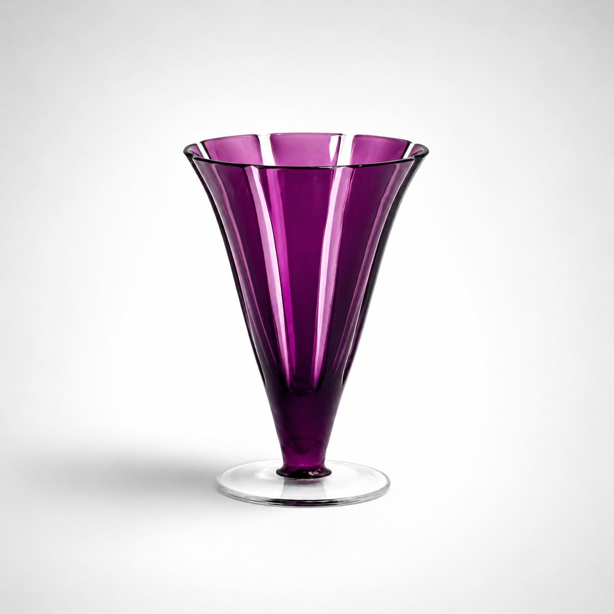 Vintage Amethyst Flared Footed Glass, 4⅝" H