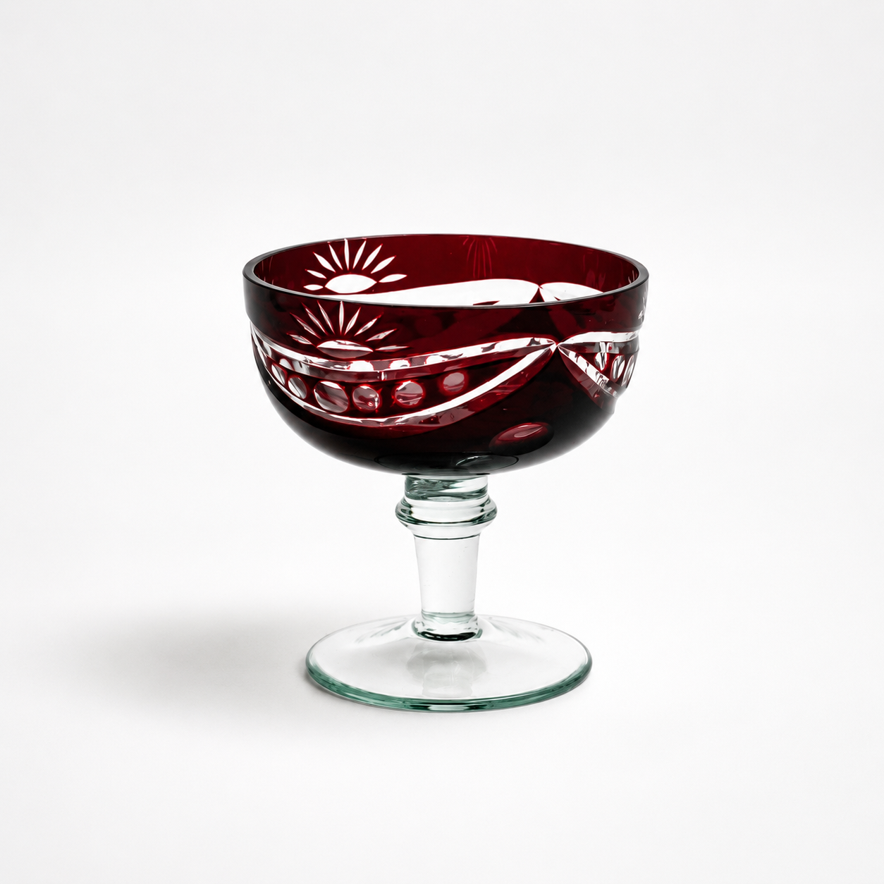 Vintage Ruby Red Petite Coupe, 4" H