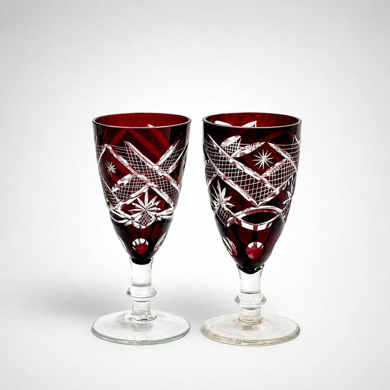 Vintage Ruby Red Petite Wine Glass, 5" H