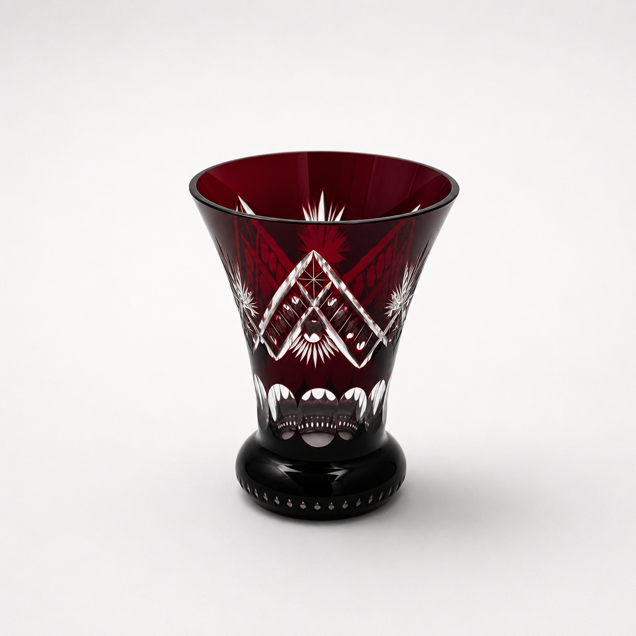 Vintage Ruby Red Small Carafe Vase, Style II, 4½" H