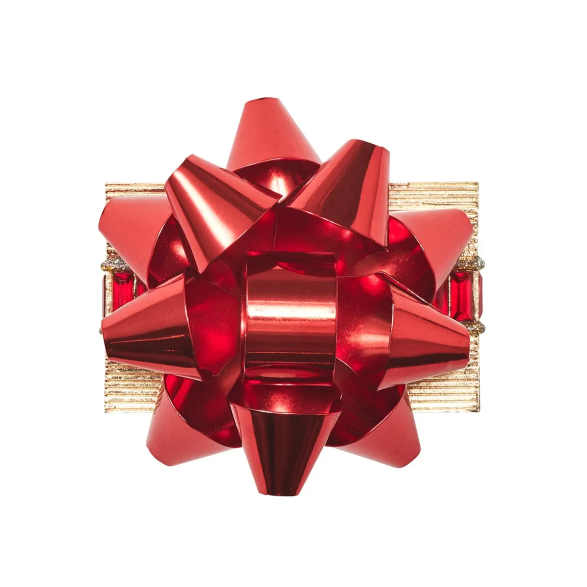 Holiday Bow Napkin Ring in Red & Gold - Set of 4