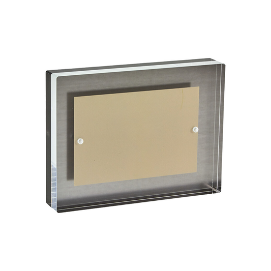 Lucite Picture Frame Silver Block
