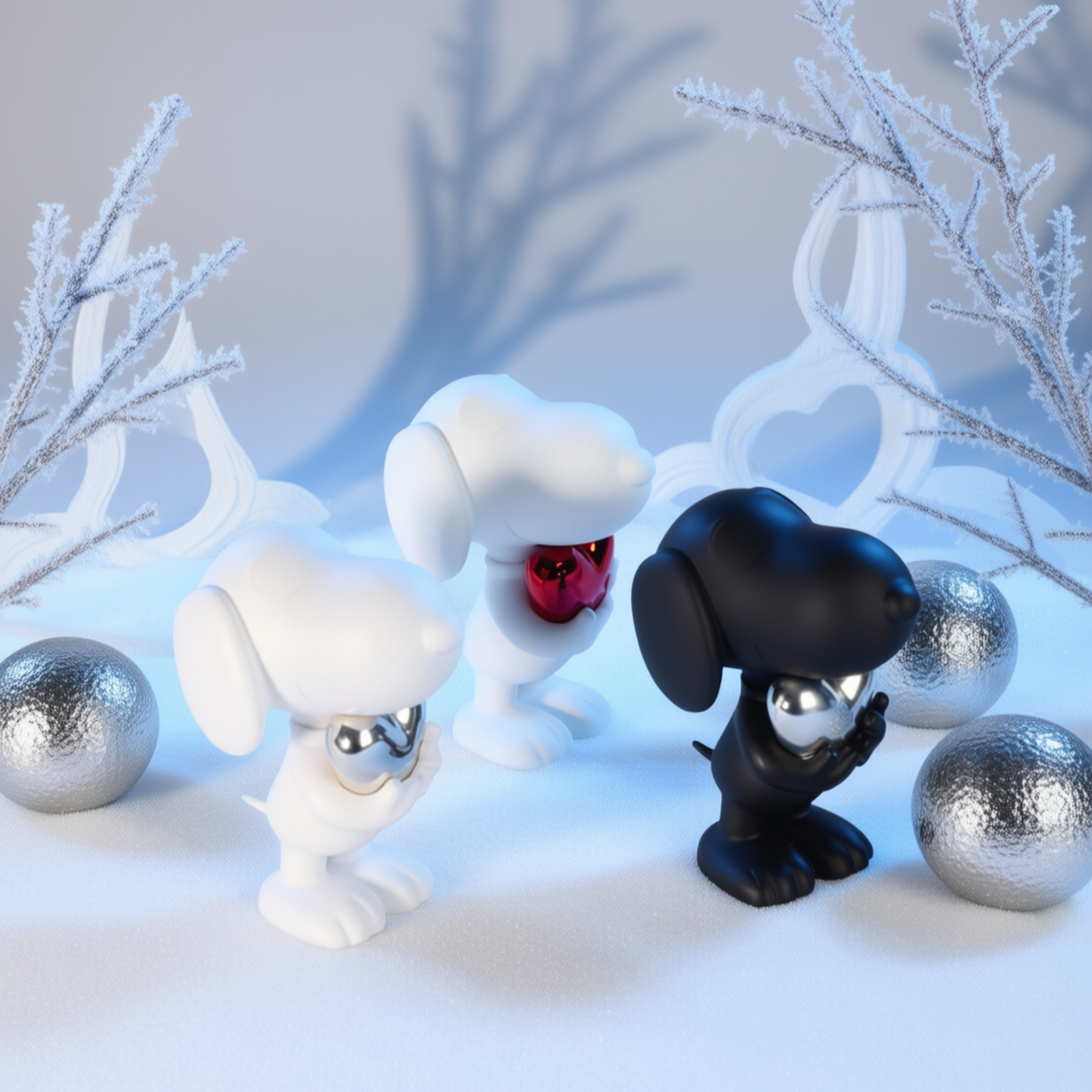 Set de Snoopy Heart Chromed