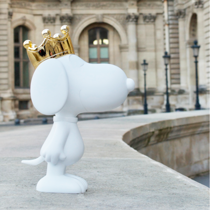 Snoopy Crown Sculpture with a Gold Chromed Crown