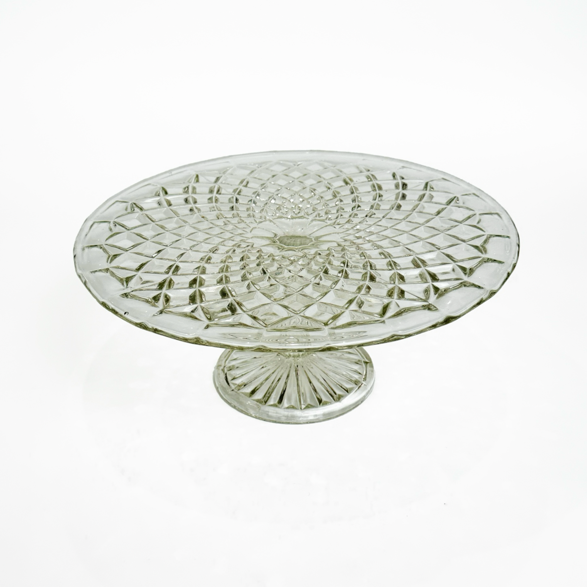 Vintage Luminous Glass Cake Stand