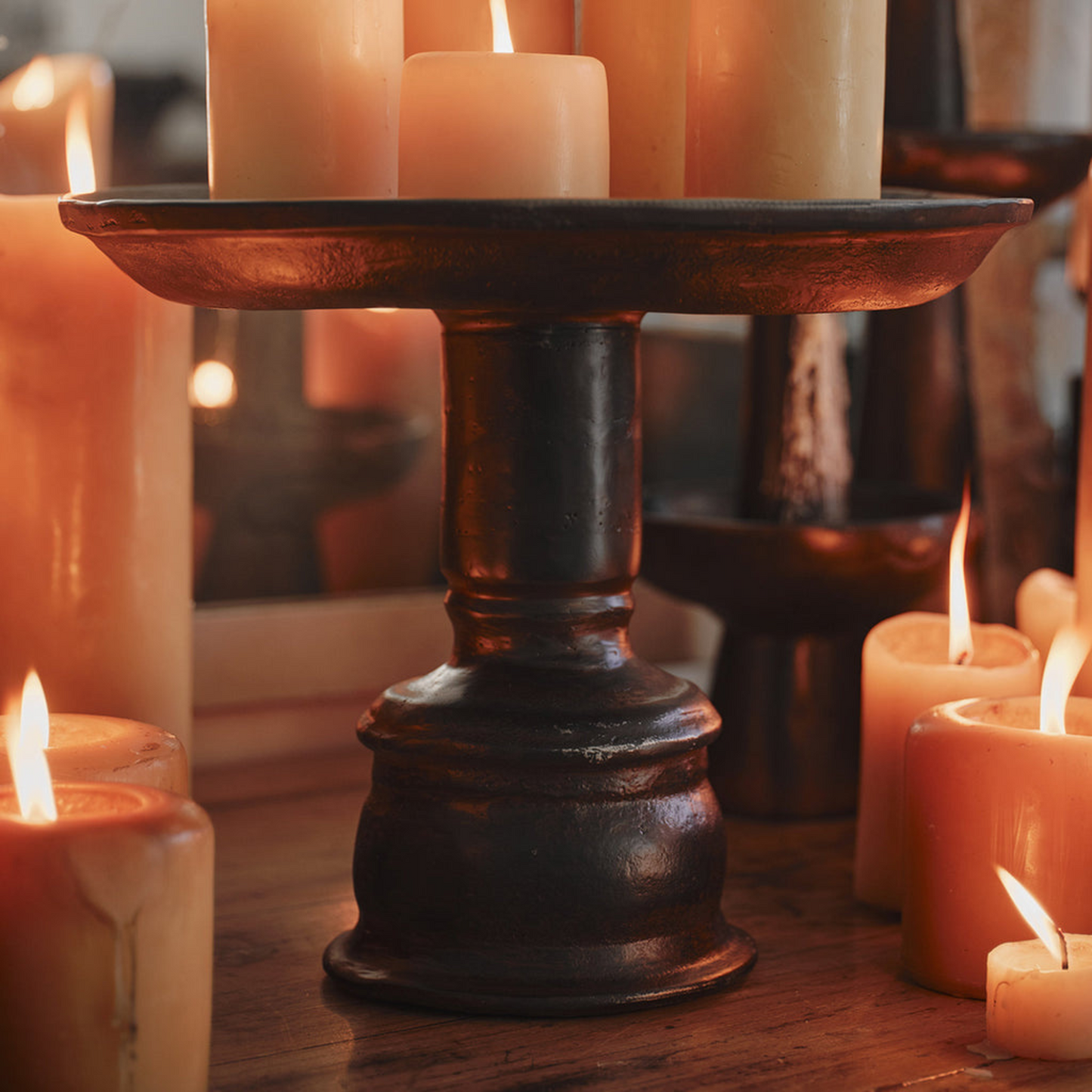 San Miguel Candleholder Tray with 5 Pillar Candles