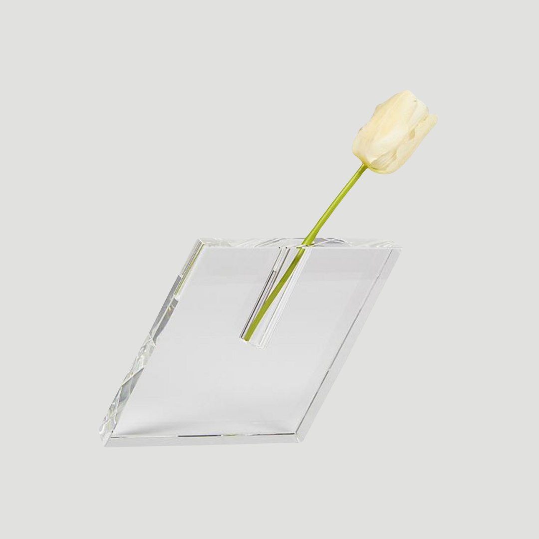 Crystal Angled Square Vase