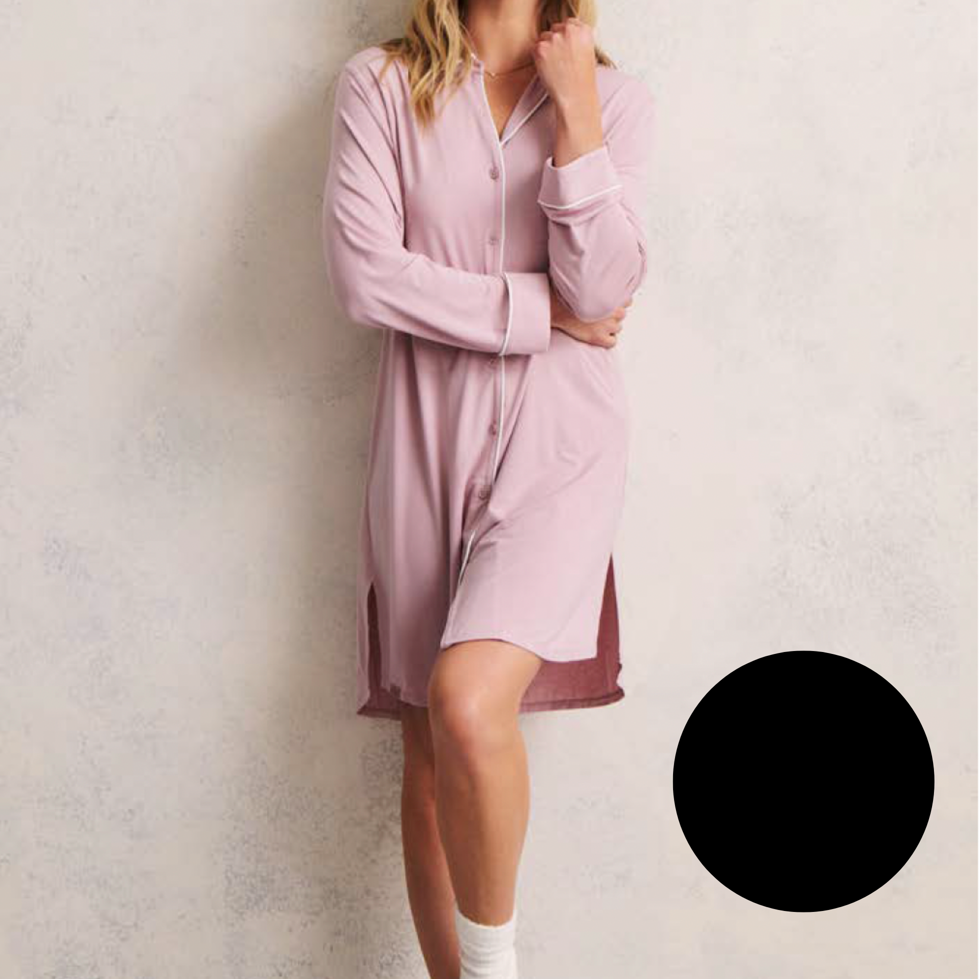 Luxe Milk Jersey Sleep Shirt with Piping