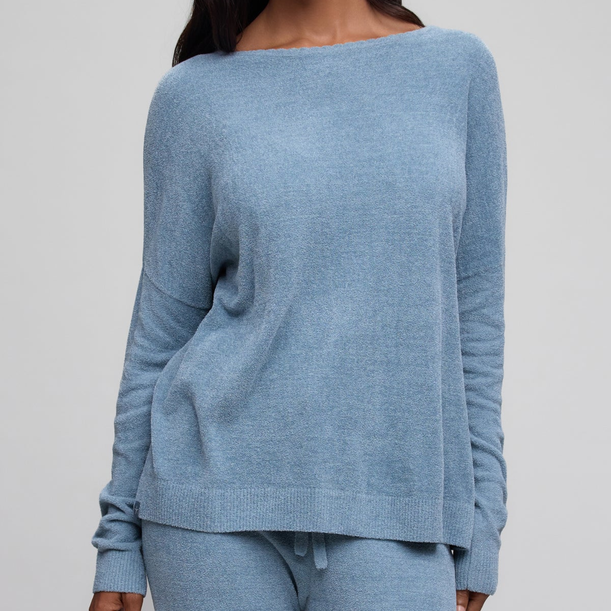 CozyChic Ultra Lite Scallop Neck Slouchy Pullover