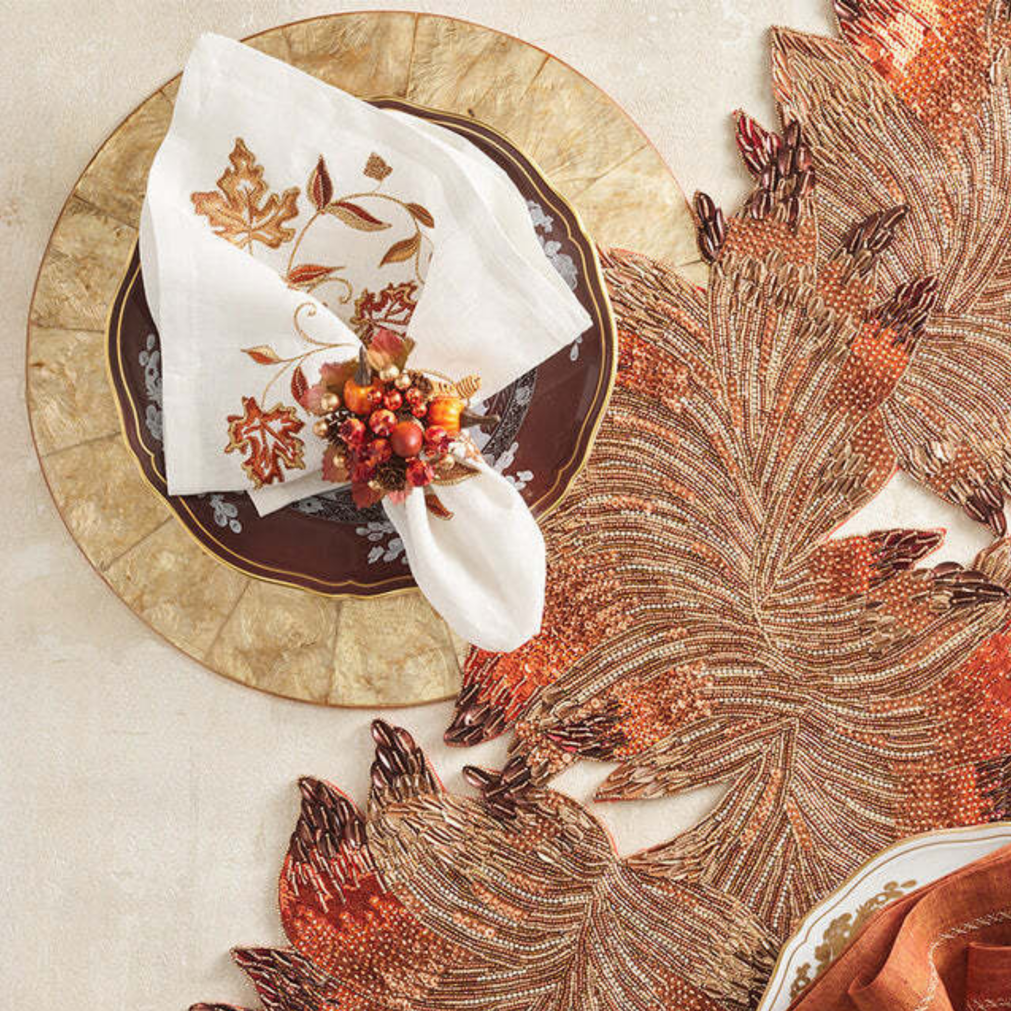 Cornucopia Napkin Ring - Set of 4