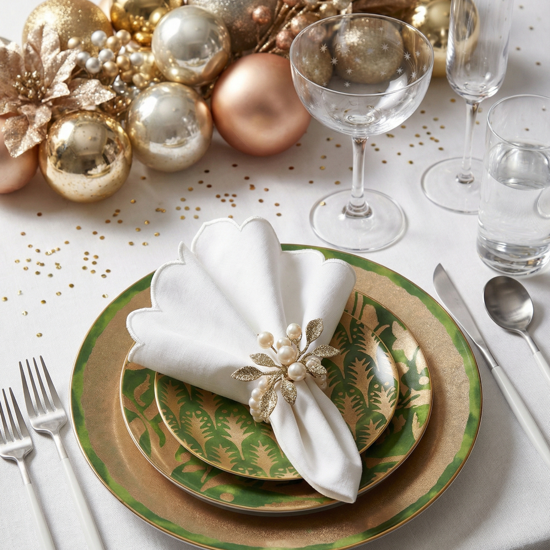 Fortuny Assorted Canape Plates - Set of 4 : 1 Green, 1 Teal, 1 Gold, 1 Red