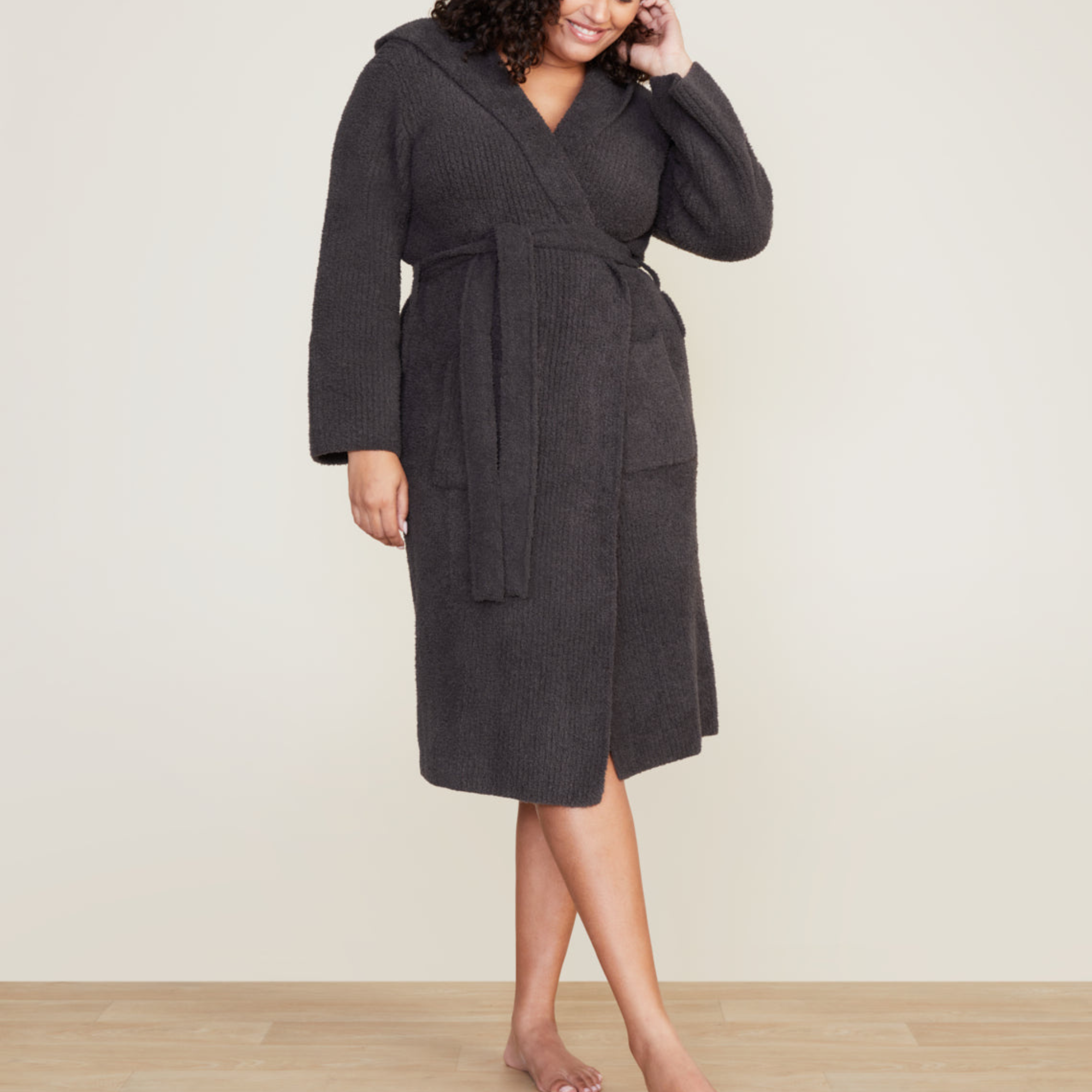 CozyChic Ribbed Hooded Robe