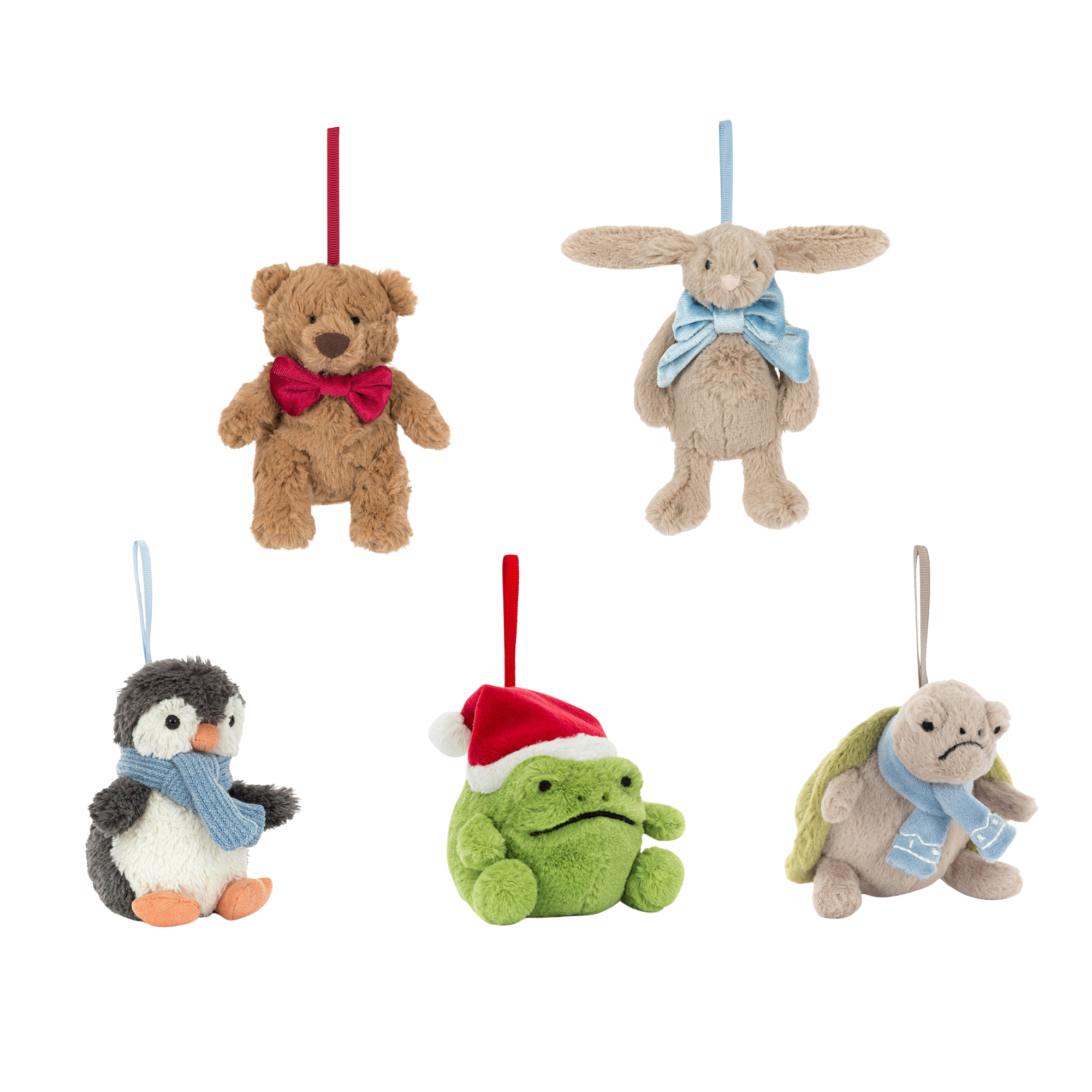 Jellycat Festive Friends Tree Decoration Set – 5-Piece