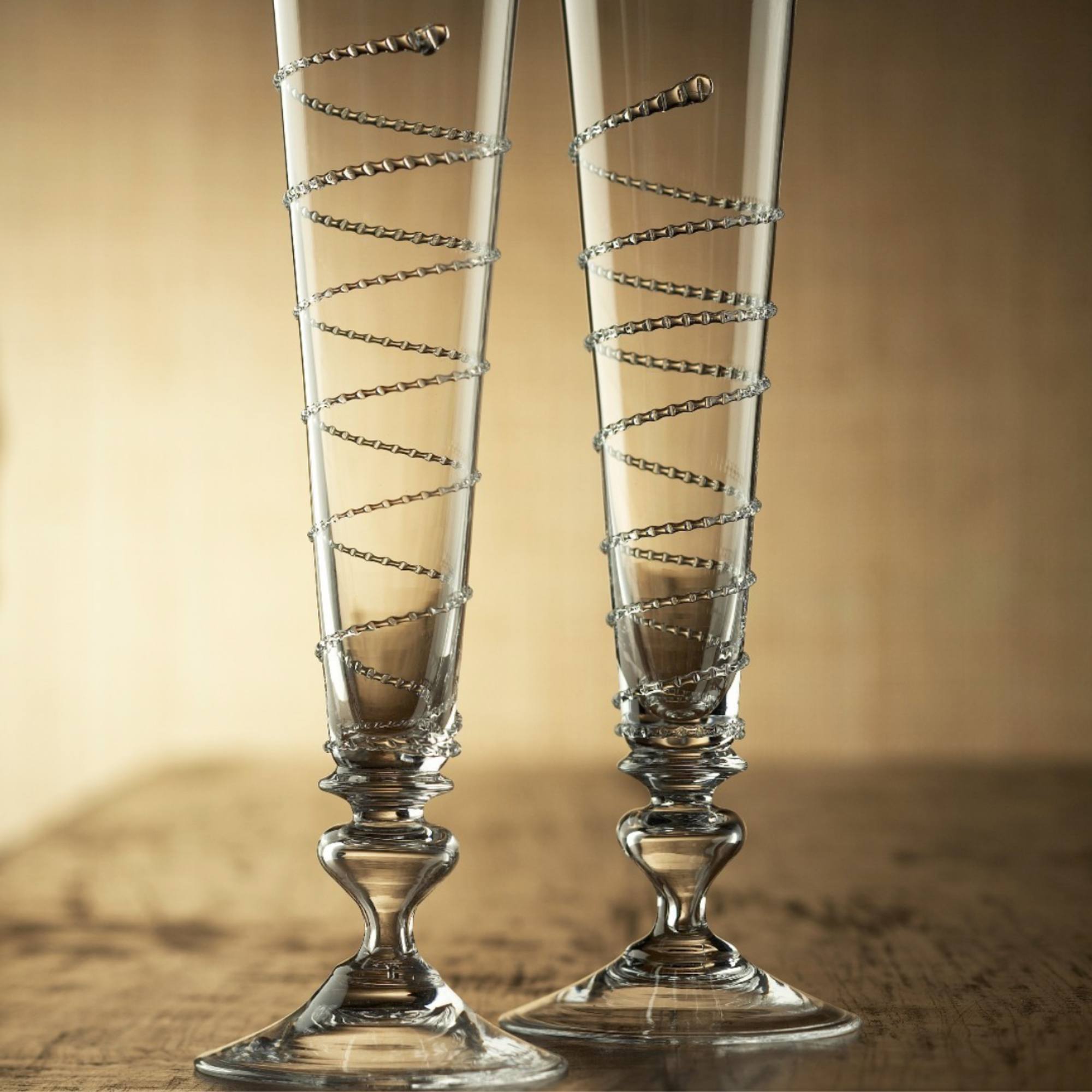 Amalia Glass Champagne Flutes - Set of 2