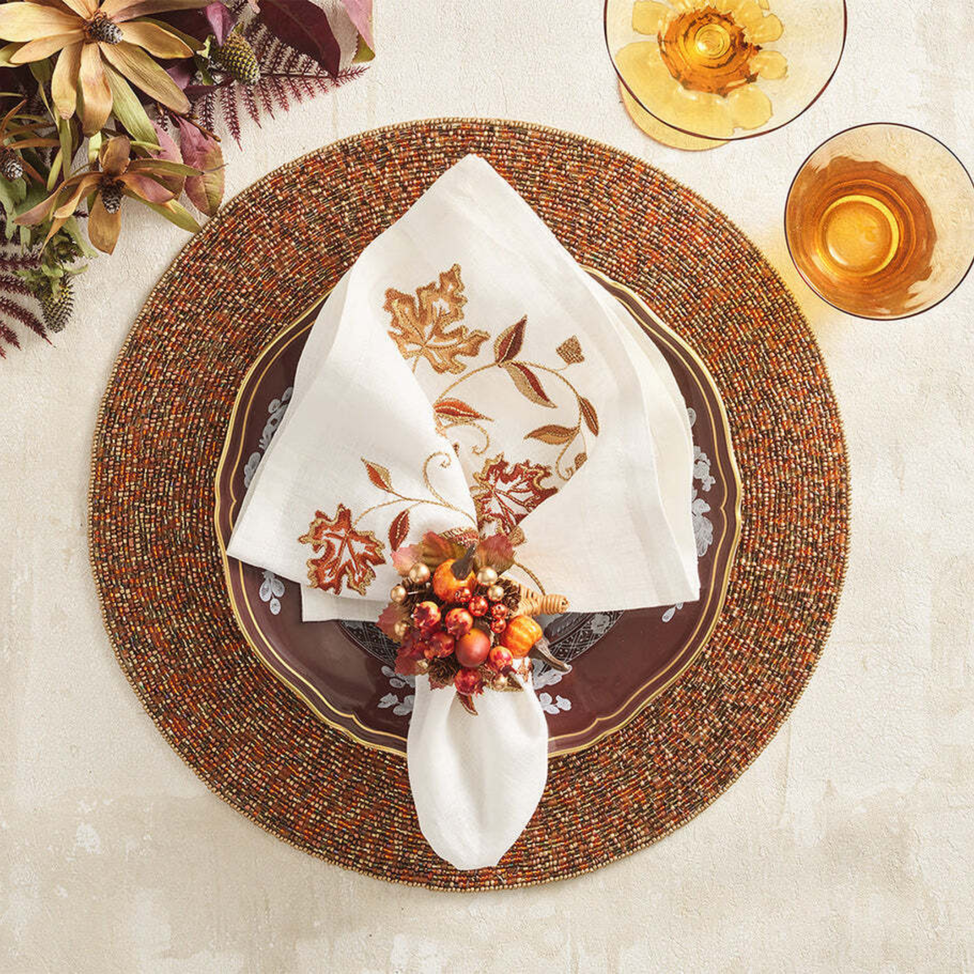 Cornucopia Napkin Ring - Set of 4