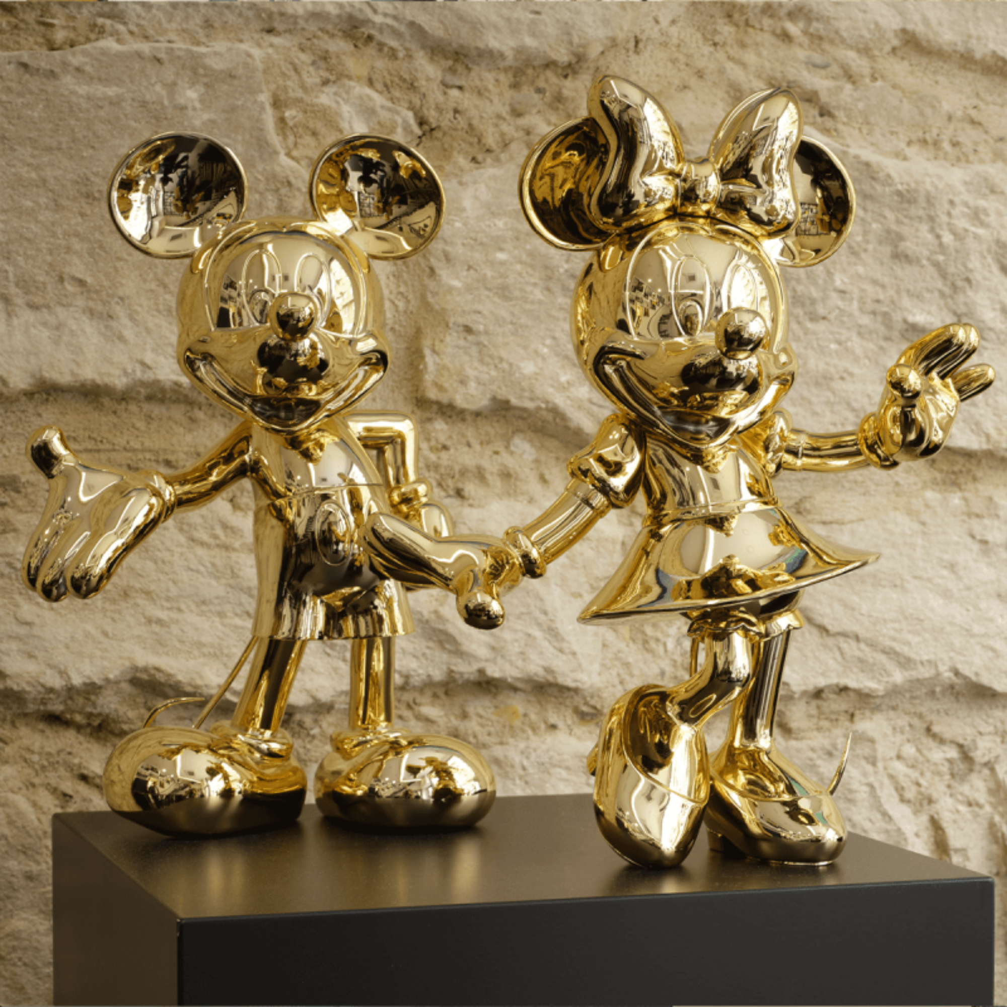 Mickey Mouse Welcome Sculpture in Chromed Gold