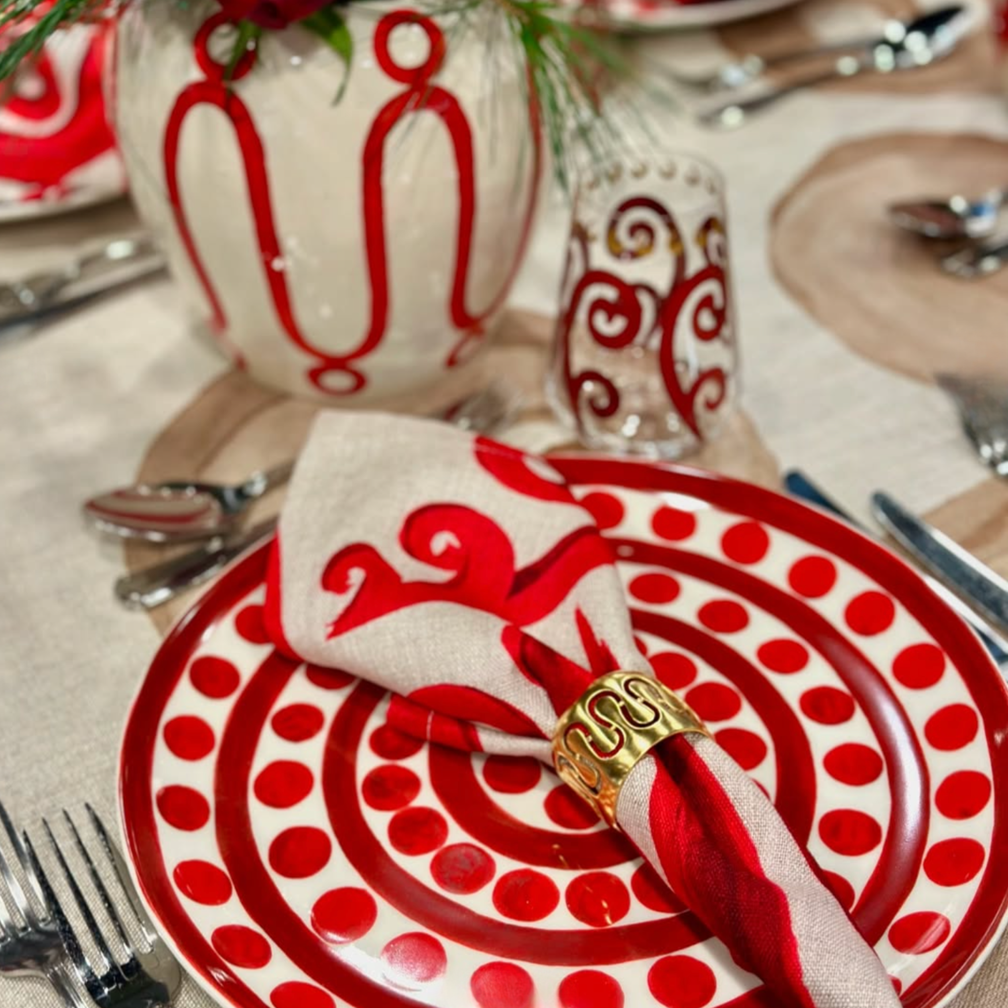 Symi Red Dinner Plate