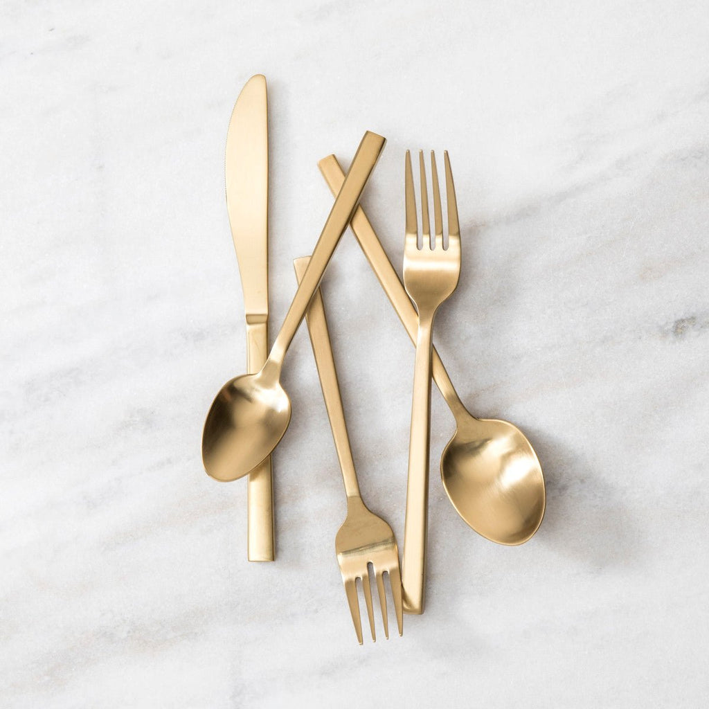 Arezzo Brushed Gold 20pc Flatware Set