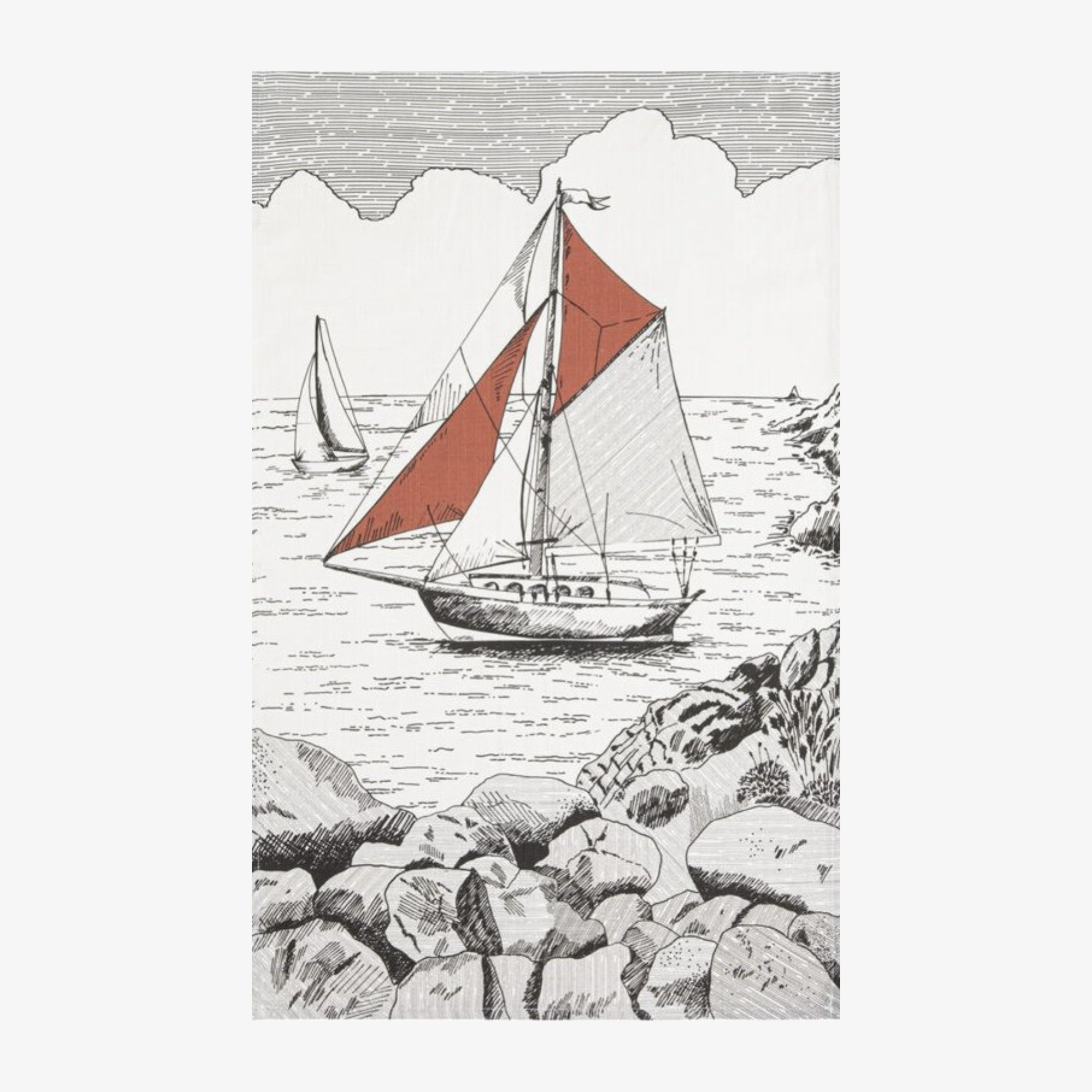 Coucke Sailing Boat Tea Towel - Set of 2