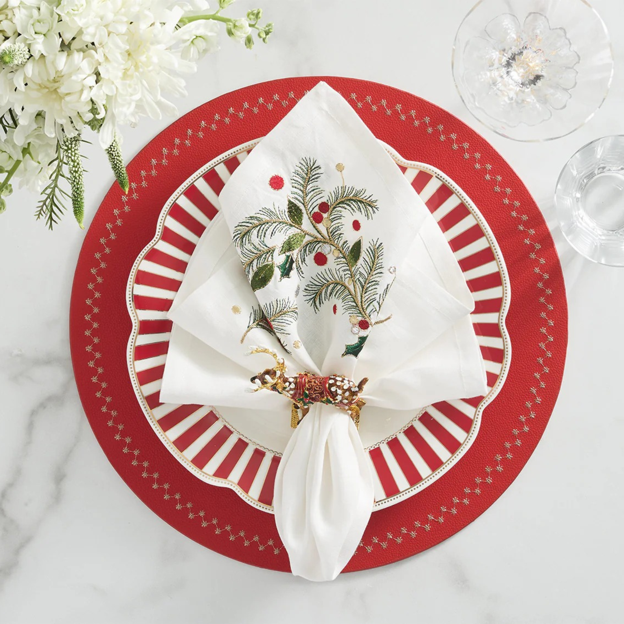Dasher Napkin Ring - Set of 4