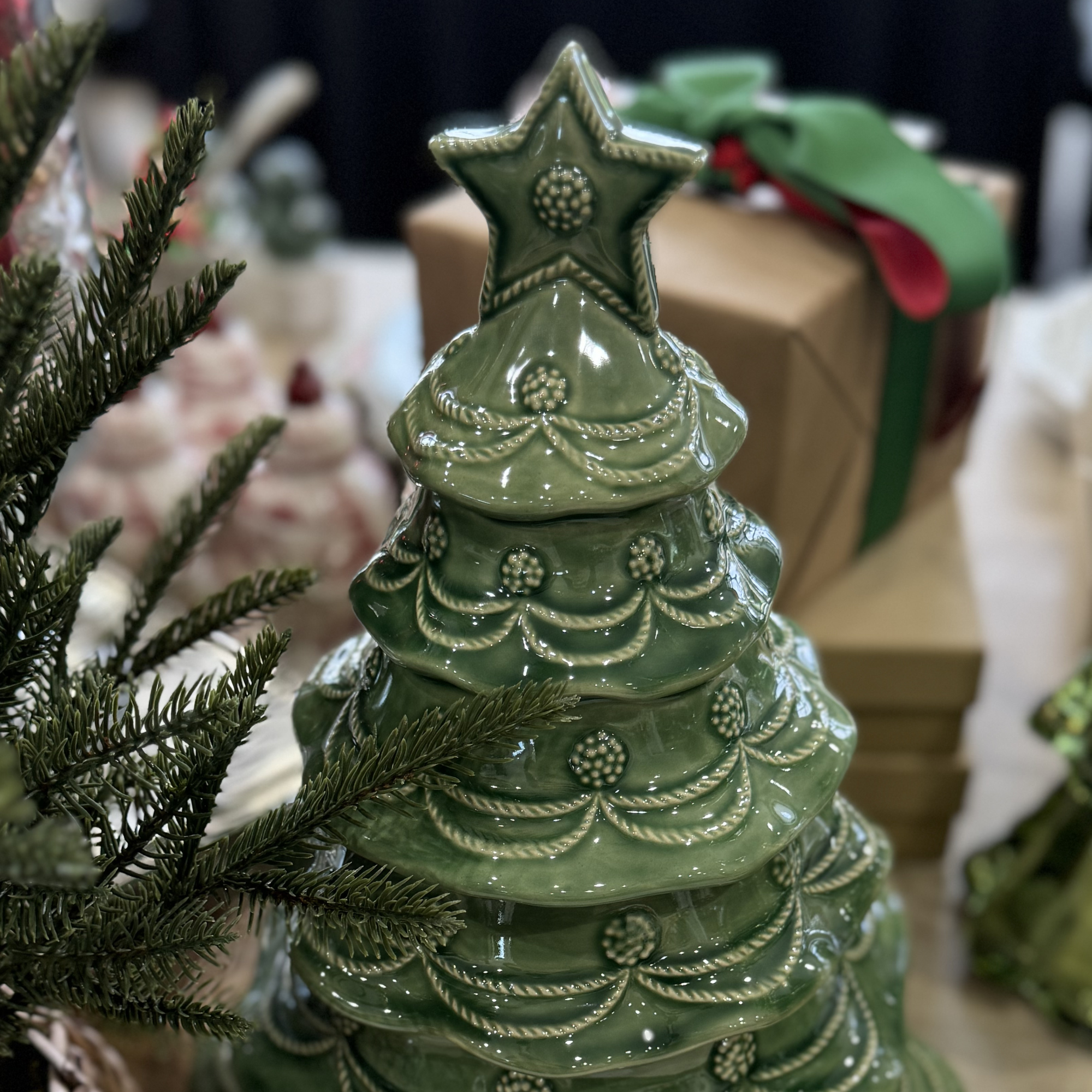 Berry & Thread Christmas Tree Cookie Jar - Basil
