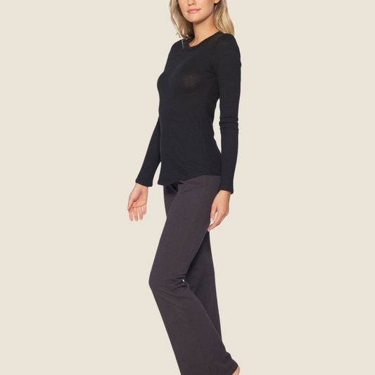 Malibu Collection Women's Loose Jersey Long Sleeve Tee