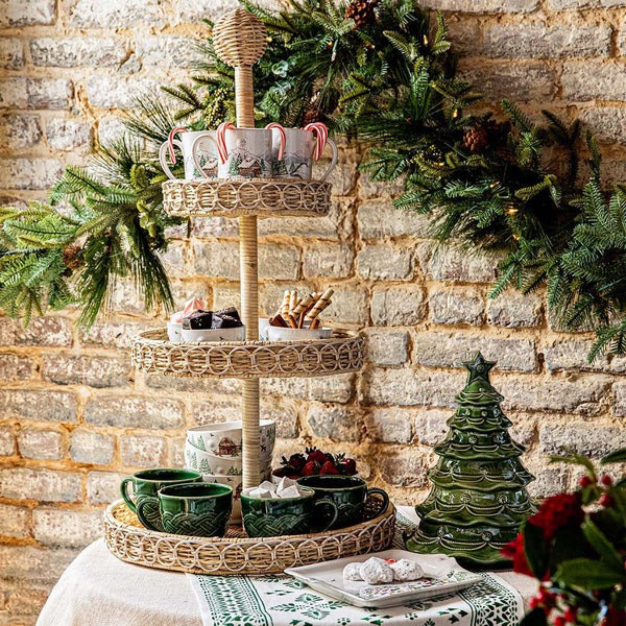 Berry & Thread Christmas Tree Cookie Jar - Basil