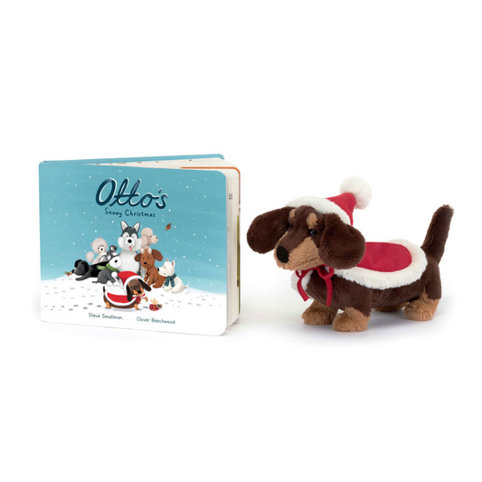 Otto's Snowy Christmas Book & Winter Warmer Otto Dog