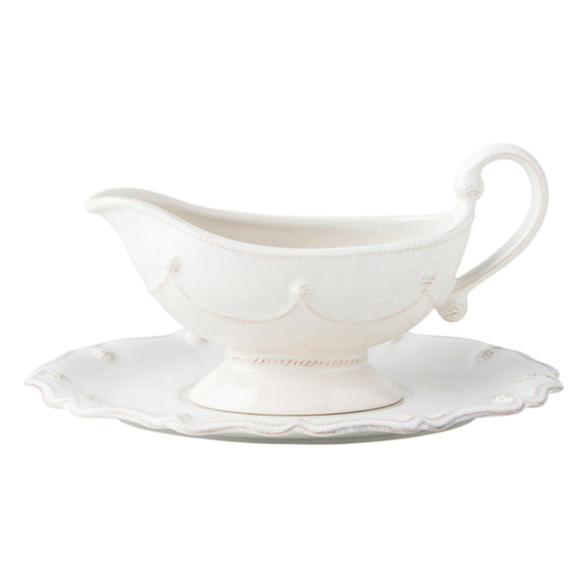 Berry & Thread Sauce Boat and Stand Whitewash