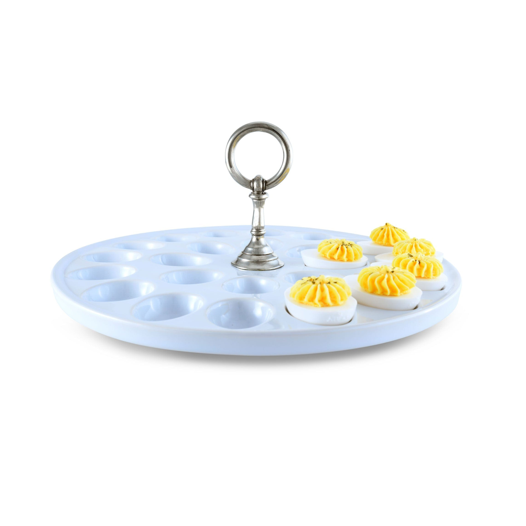 Deviled Egg tray with Pewter Classic Ring Handle