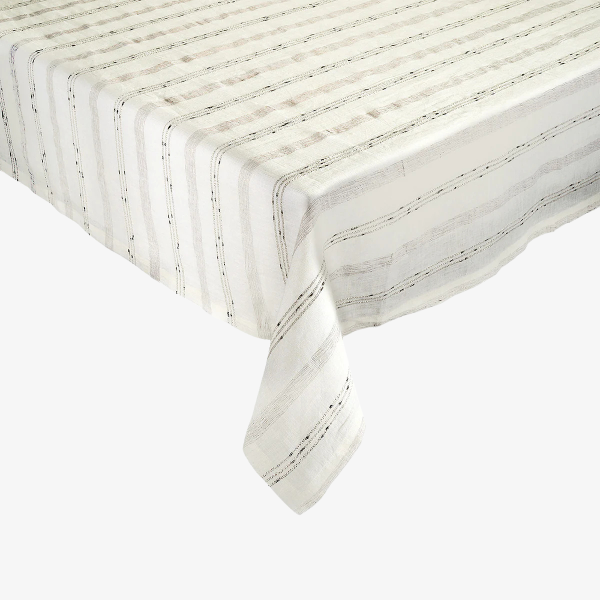 Stria Tablecloth in Ivory & Black
