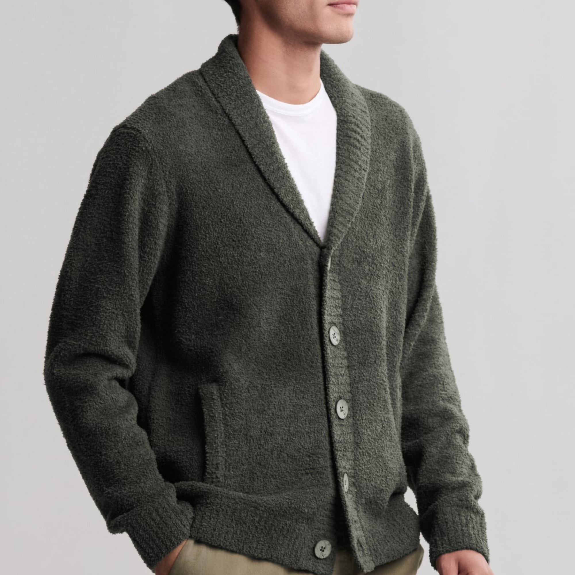 #color_Dark Moss | Men's CozyChic Cardigan