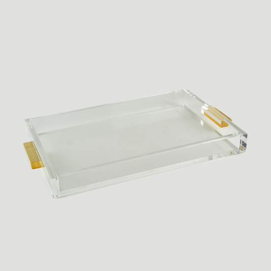 Acrylic Tray with Gold Handles