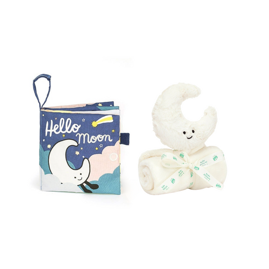 Hello Moon Fabric Book & Amuseable Moon Soother