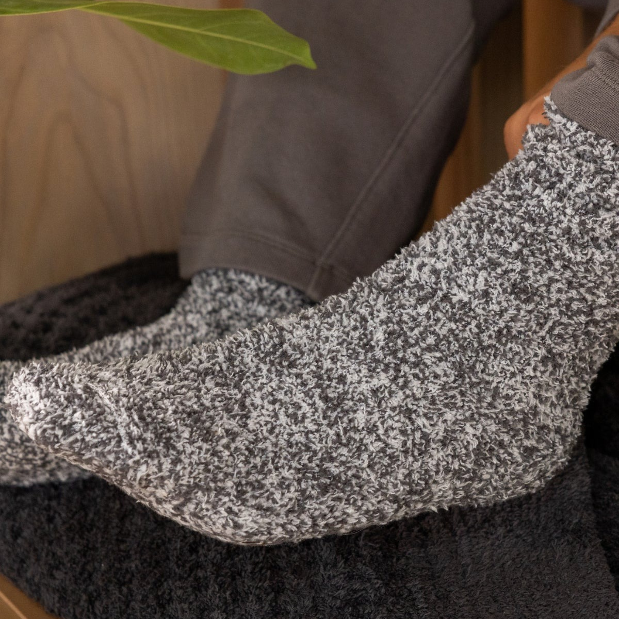 #color_Slate Blue/White | CozyChic Heathered Men's Socks