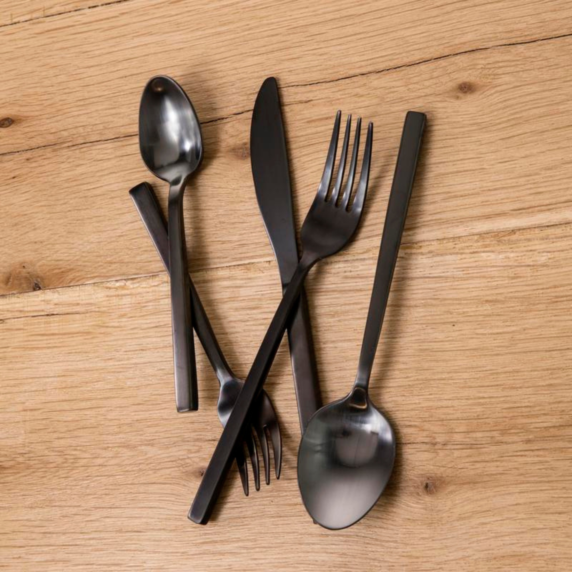 Arezzo Brushed Black 20pc Flatware Set