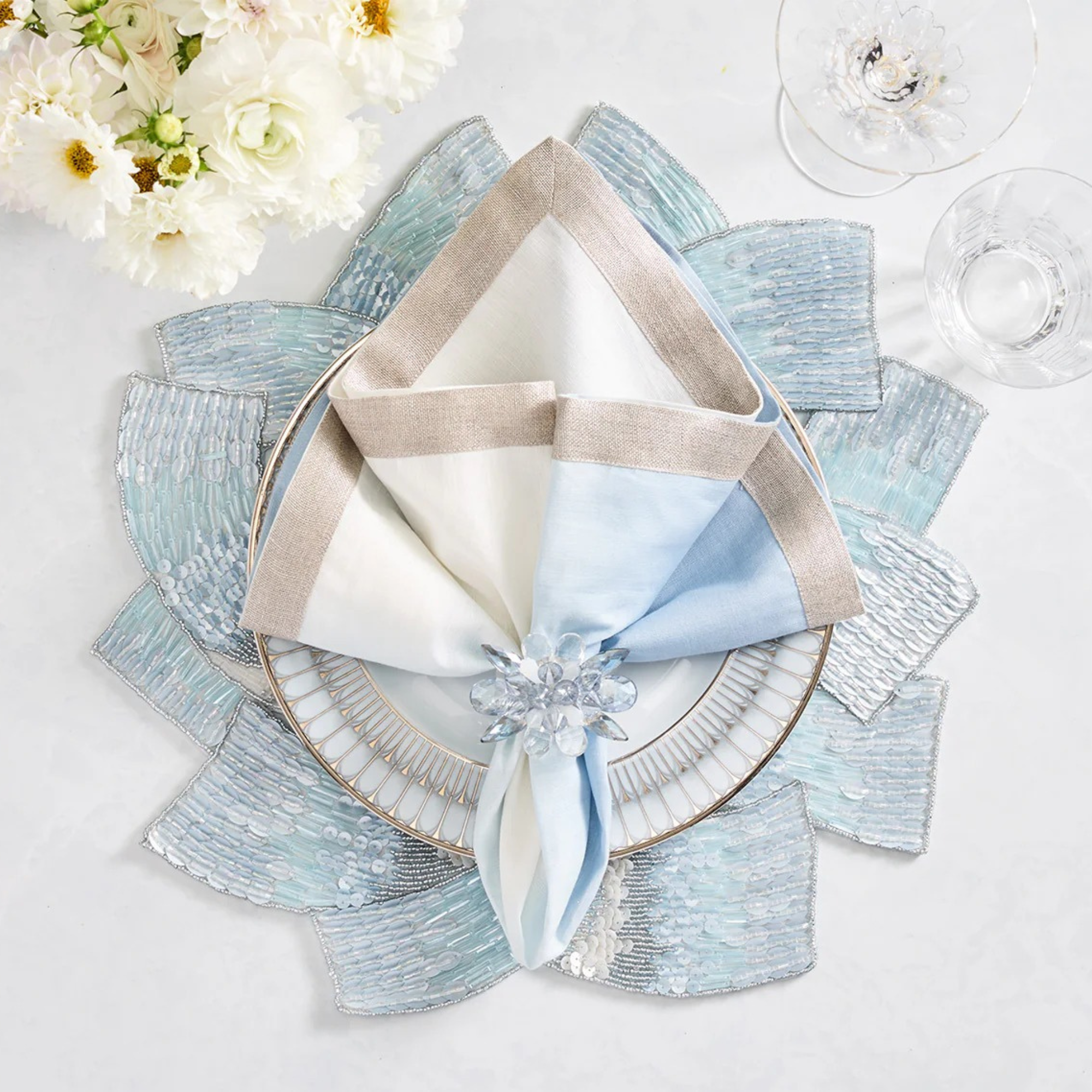 Tidal Placemat in Glacier Blue - Set of 2